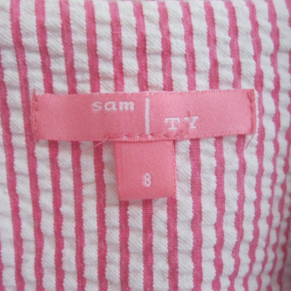 Vintage Sam TY seersucker jacket, pink & white, Sz 2 - Picture 3 of 5